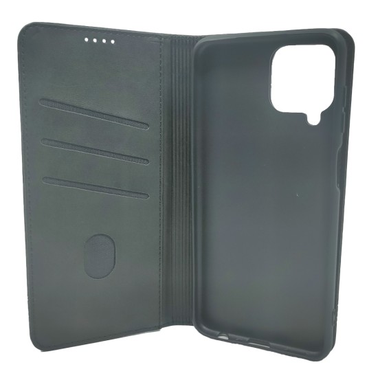  LEATHER FLIP COVER WITH INTERNAL POCKET AND CARD HOLDER FOR SAMSUNG M33 BLACK.